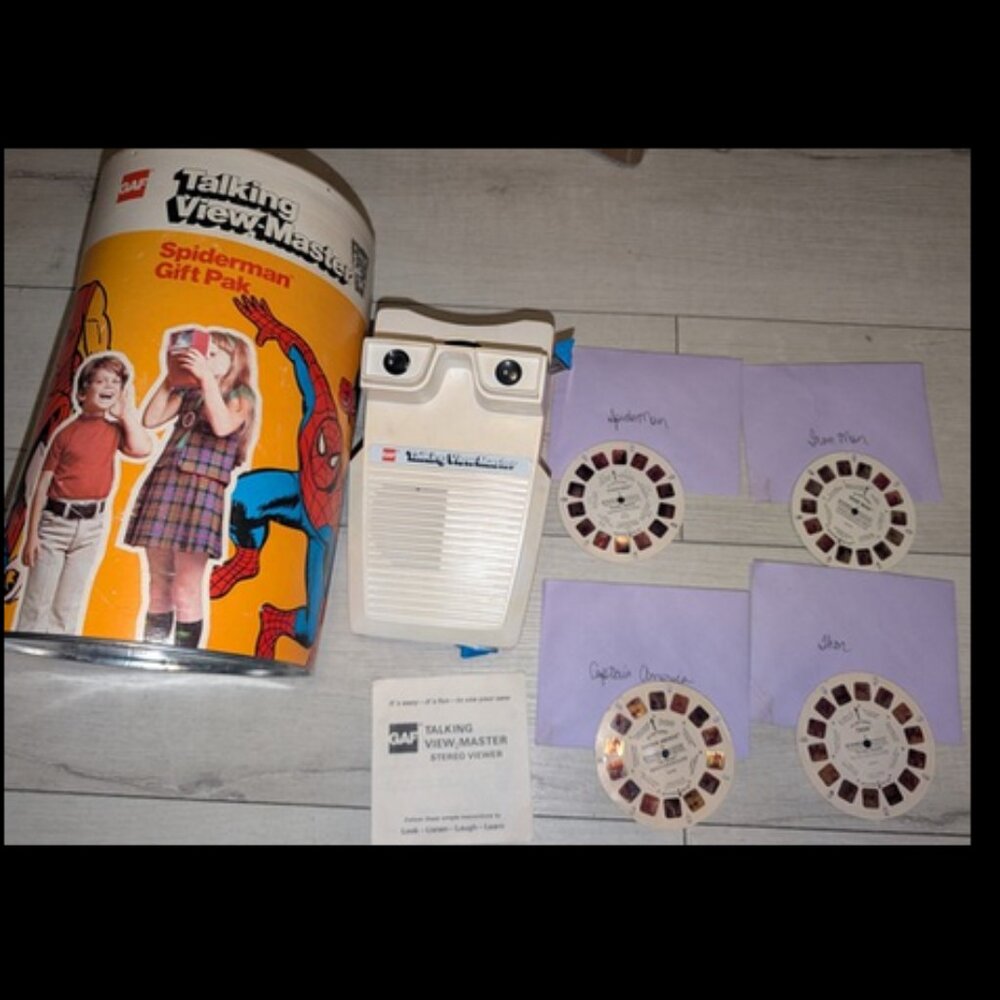 Vintage 70s Talking View Master Spiderman  Super Hero Theme W/ Reels